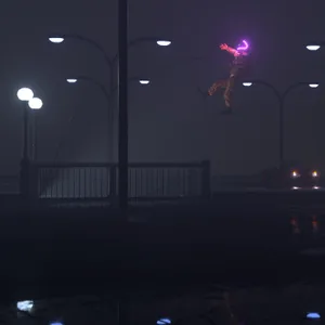 Astronaut, Gravity, Falling, Street, Night, Lights Wallpaper