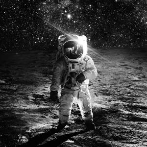 Astronaut In Space Black And White Wallpaper