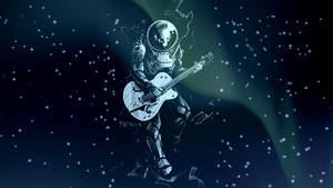 Astronaut In Space Playing Guitar Wallpaper