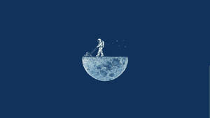 Astronaut In Space Vacuuming The Moon Wallpaper