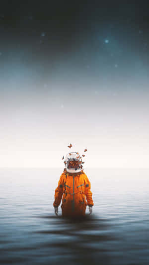 Astronaut In The Sea Portrait Wallpaper