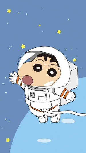 Astronaut Shinchan Aesthetic Wallpaper