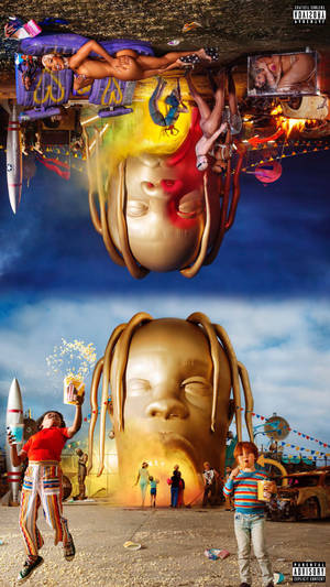 Astroworld Iphone Mirroring Travis Scott Gold Wallpaper