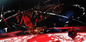 Asuka Falling In Space Evangelion Wallpaper