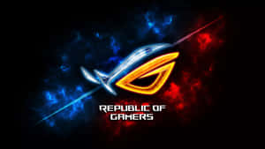 Asus R O G Logowith Red Blue Effects Wallpaper