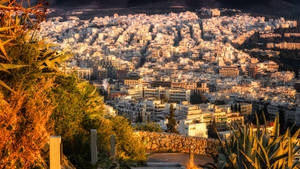 Athens Greece Miniature Houses View Wallpaper