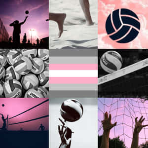 Athletic Ambition: An Adorable Volleyball Player Showcases Her Skills Wallpaper