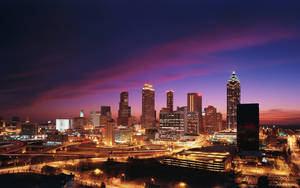 Atlanta City Skyview At Night Wallpaper