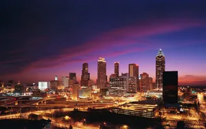 Atlanta City Skyview At Night Wallpaper