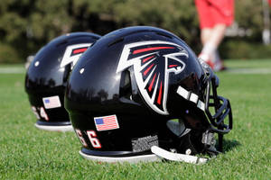 Atlanta Falcons Helmets On Ground Wallpaper