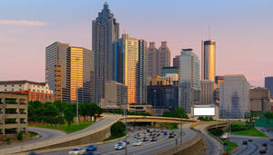 Atlanta Skyline During Sunset Wallpaper