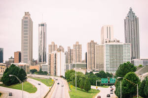 Atlanta Skyline Freedom Parkway Wallpaper