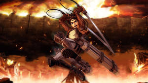 Attack On Titan 4k Fiery Eren Wallpaper
