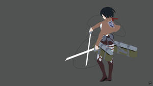 Attack On Titan Characters Mikasa Minimalist Wallpaper