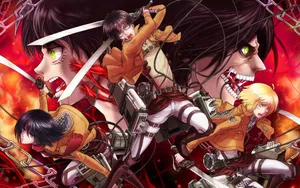 Attack On Titan Friends Trio Wallpaper