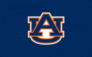 Auburn Football Logo With Blue Backdrop Wallpaper