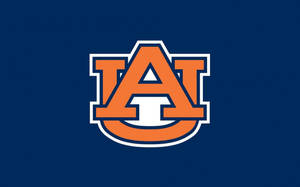 Auburn Football Logo With Orange And White Colors Wallpaper