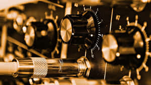 Audio Equipment Closeup Sepia Tone Wallpaper