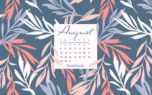 August 2021 Calendar Floral Art Wallpaper