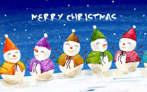Australian Christmas Colorful Snowmen Wallpaper