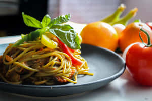 Authentic Italian Spaghetti Dish Wallpaper