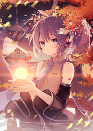 Autumn Magic Anime Girl Wallpaper