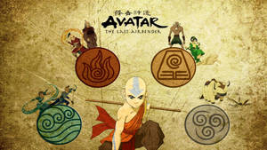 Avatar The Last Airbender Aang And Four Elements Wallpaper