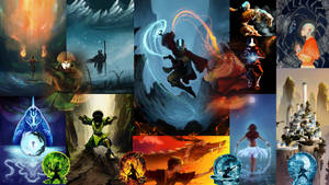 Avatar The Last Airbender Element Benders Wallpaper