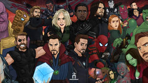 Avengers Infinity War Cartoon Caricature Wallpaper