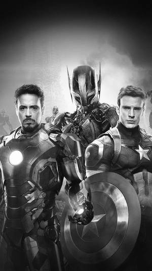 Avengers Phone Grayscale Wallpaper