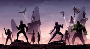 Avengers Team Silhouette4 K Wallpaper