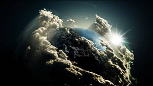 Awesome Earth Covered By Clouds Wallpaper