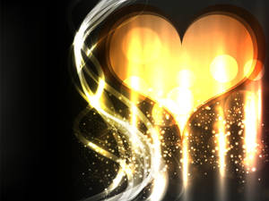 Awesome Heart Yellow Wallpaper