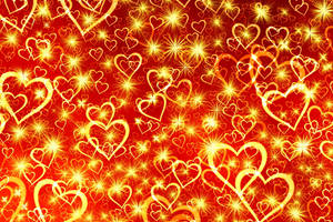Awesome Heart Yellow Red Wallpaper