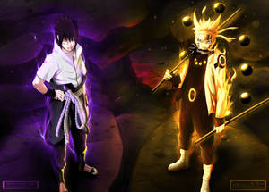Awesome Naruto With Partner Sasuke Wallpaper