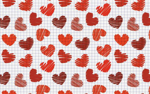 Awesome Red Heart Grid Wallpaper