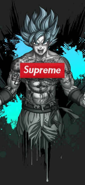 Awesome Supreme Drip Goku Digital Art Wallpaper