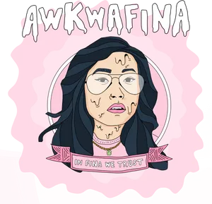 Awkwafina Digital Vector Art Wallpaper