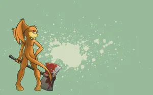 Axe-wielding Brown Furry Wallpaper
