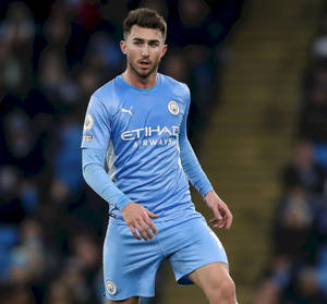 Aymeric Laporte In Light Blue Uniform Wallpaper