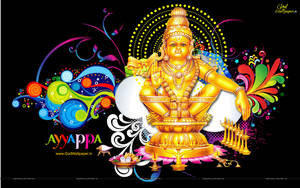 Ayyappan Colorful Art Wallpaper