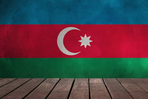 Azerbaijan Flag And Wooden Planks Wallpaper