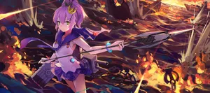 Azur Lane Javelin On Fire Wallpaper
