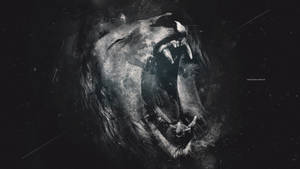 B&w Roaring Angry Lion Wallpaper