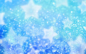 Baby Blue Glitter Stars Wallpaper