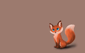 Baby Fox Minimalist Art Wallpaper