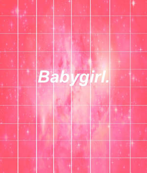 Baby Girl Aesthetic Pink Sparkling Grid Wallpaper