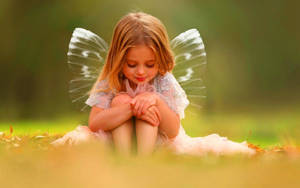 Baby Girl Butterfly Wings Wallpaper