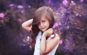 Baby Girl Flower Background Wallpaper