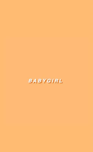 Baby Girl Minimalist Orange Aesthetic Wallpaper